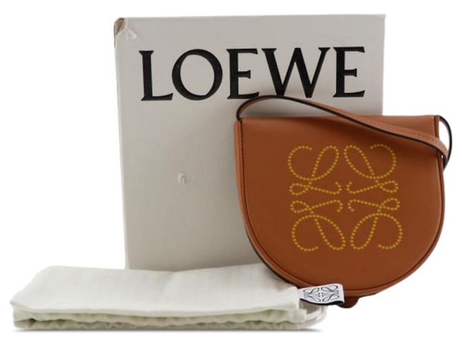 Borsa a tracolla LOEWE Mini Anagram Heel in vitello liscio marrone - vista 14