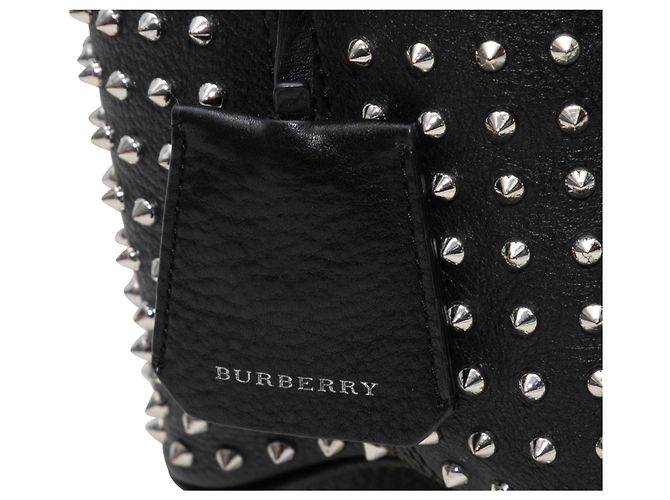 Borsa bucket in pelle borchiata Burberry nera Nero - vista 8