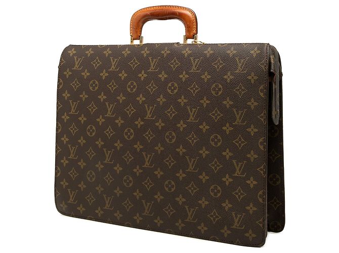 Borsa Business Louis Vuitton Monogram Serviette Fermoir Marrone - vista 2