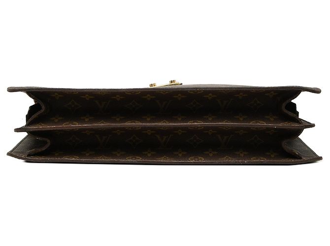 Borsa Business Louis Vuitton Monogram Serviette Fermoir Marrone - vista 3