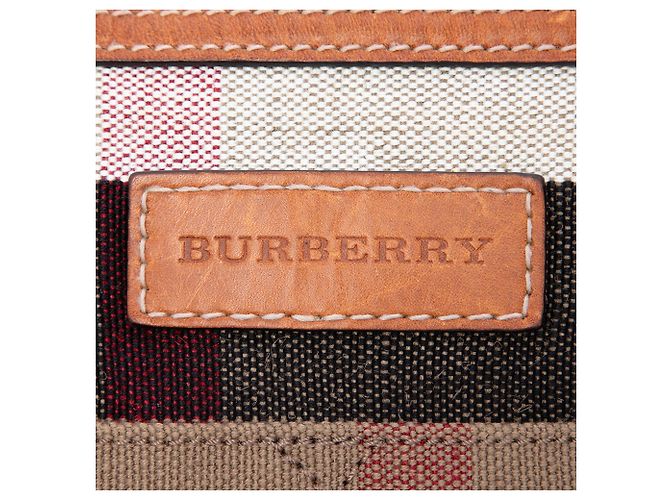 Borsa a secchiello satchel Burberry Ashby Medium Mega Check Canvas Marrone - vista 5