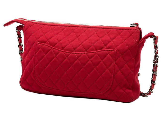 Borsa a tracolla Chanel Hawaii in jersey matelassé rossa Rosso - vista 2