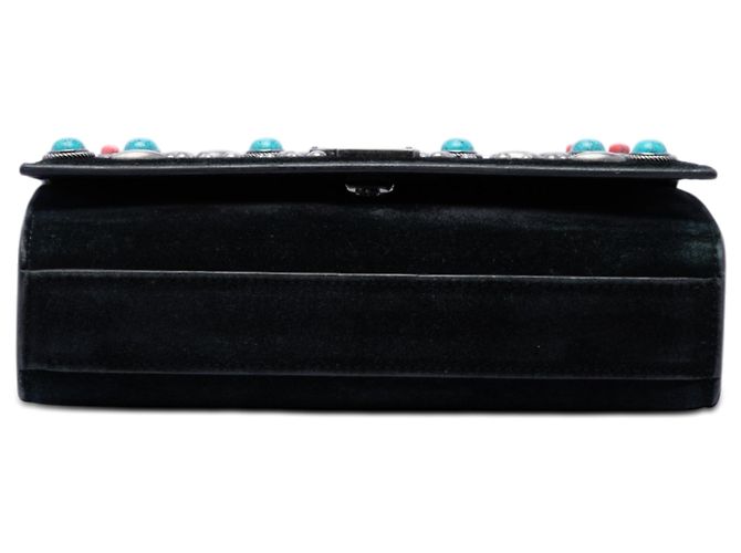 Borsa a tracolla Kate Small in camoscio nero Saint Laurent con monogramma e borchie in pietra - vista 3