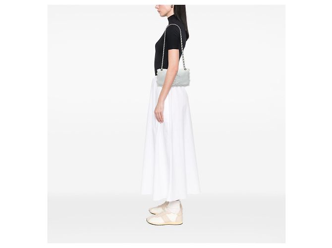 Sac à épaule Chanel Flap Pearl Obsession en agneau blanc - vue 5