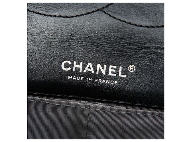 Borsa a tracolla Chanel Reissue 2.55 Double Flap 227 in pelle di vitello invecchiata matelassé nera Nero - vista 5