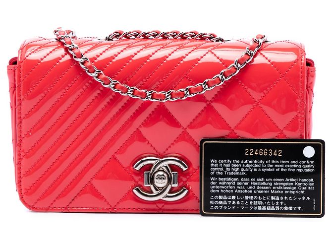 Borsa a tracolla Chanel Small Quilted Patent Coco Boy Flap rossa Rosso - vista 7
