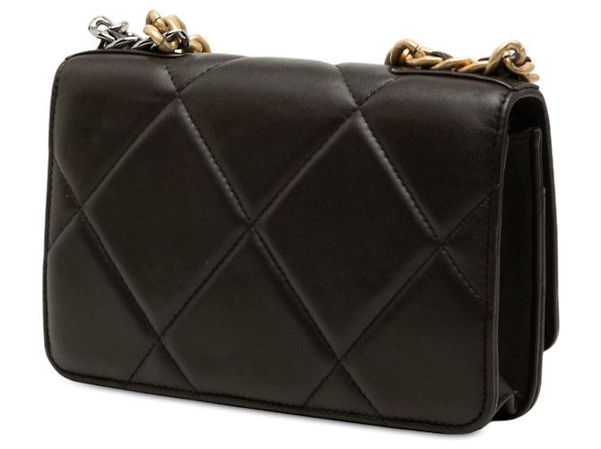 Borsa Chanel 19 Wallet on Chain in pelle d'agnello matelassé marrone - vista 2
