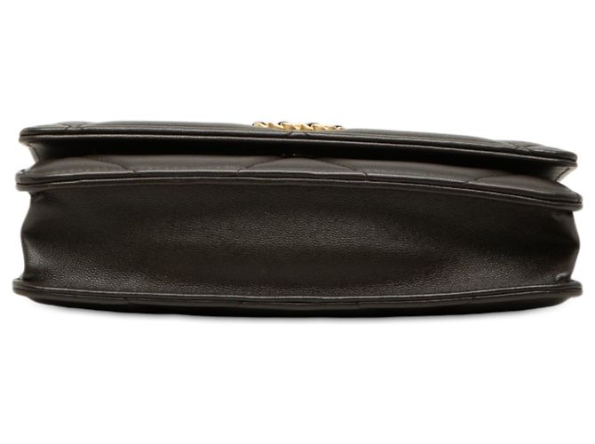 Borsa Chanel 19 Wallet on Chain in pelle d'agnello matelassé marrone - vista 3