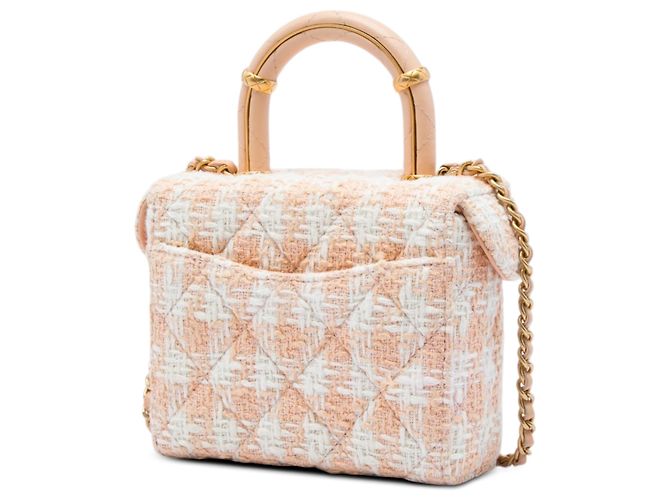 Borsa Chanel Mini Tweed Crush Top Handle Beige - vista 2