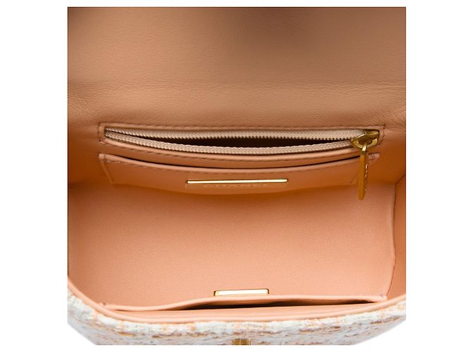 Borsa Chanel Mini Tweed Crush Top Handle Beige - vista 4