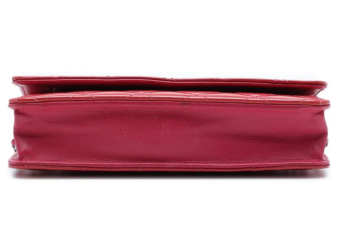 Wallet On Chain Borsa a tracolla Chanel CC matelassé in vernice rossa con catena Rosso - vista 3