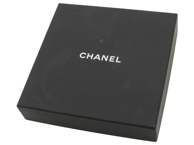 Collana Specchio Chanel CC in Ottone e Pelle d'Agnello Argentata Argento - vista 10