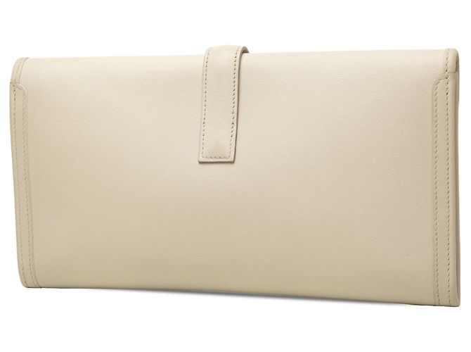 Borsa a pochette Hermès Jige Elan 29 in pelle Swift bianca Bianco - vista 2