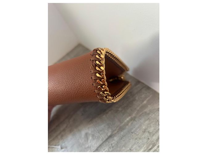 Stella Mc Cartney Tiny Falabella Stella McCartney en cuir marron avec chaîne dorée - vue 10