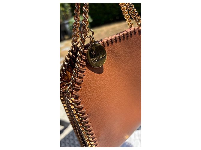 Stella Mc Cartney Tiny Falabella Stella McCartney en cuir marron avec chaîne dorée - vue 5