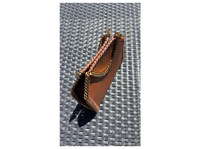 Stella Mc Cartney Tiny Falabella Stella McCartney en cuir marron avec chaîne dorée - vue 6