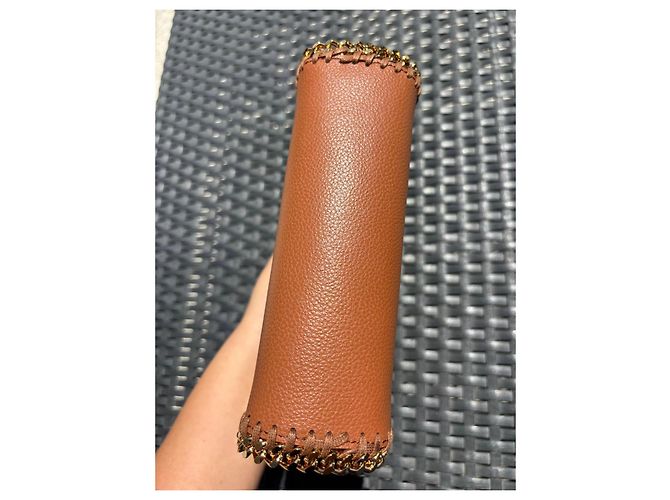Stella Mc Cartney Tiny Falabella Stella McCartney en cuir marron avec chaîne dorée - vue 7