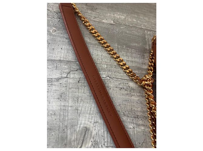 Stella Mc Cartney Tiny Falabella Stella McCartney en cuir marron avec chaîne dorée - vue 9