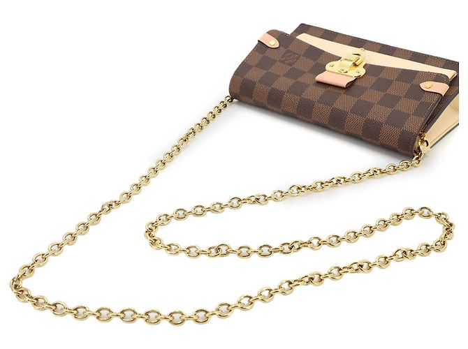 Louis Vuitton Damier Portefeuille Vavin Chain Wallet Rosa Crudo Damier ebene - vista 5