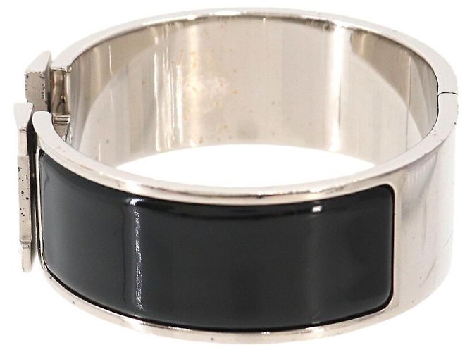 Hermès Clic Clac H Armreif Schwarz Silber - Ansicht 3