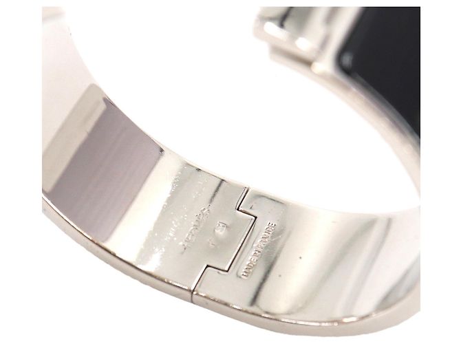 Hermès Clic Clac H Armreif Schwarz Silber - Ansicht 7
