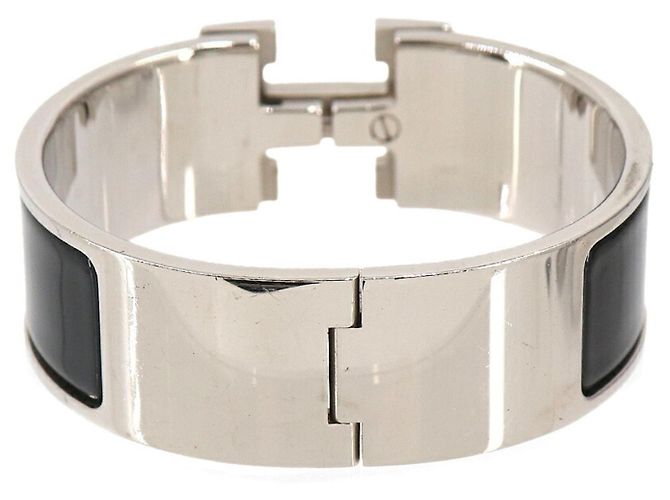 Hermès Clic Clac H Armband Schwarz Silber - Ansicht 2