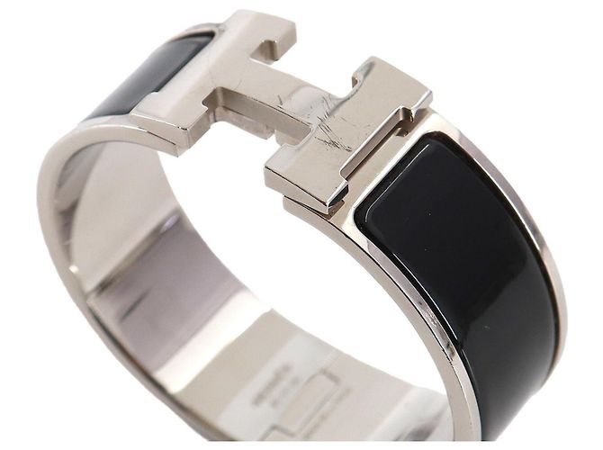 Hermès Clic Clac H Armband Schwarz Silber - Ansicht 4