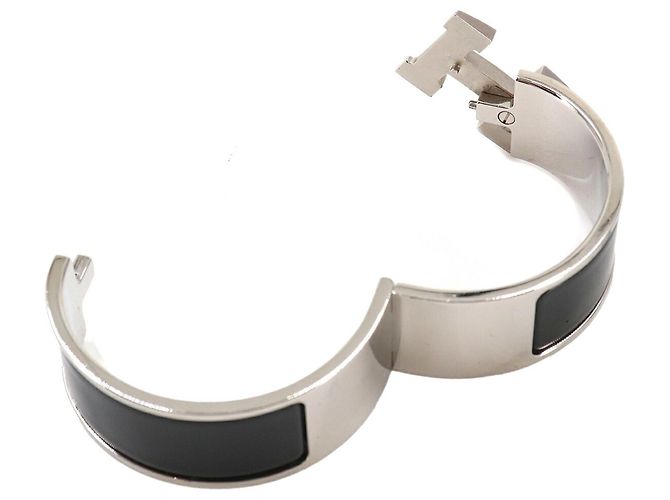 Hermès Clic Clac H Armband Schwarz Silber - Ansicht 5