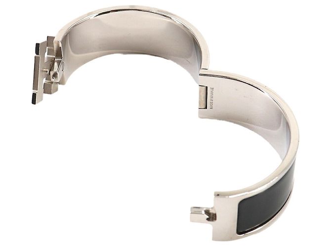 Hermès Clic Clac H Armband Schwarz Silber - Ansicht 6