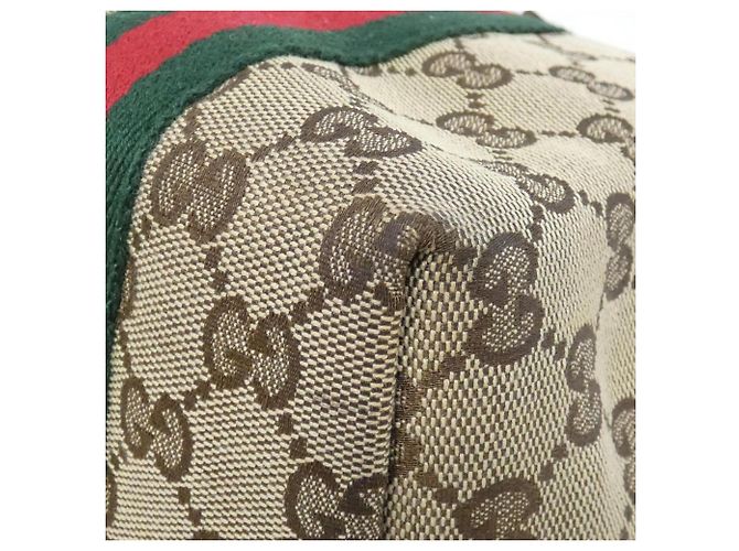 Borsa a mano Gucci in tela GG beige e marrone - vista 3