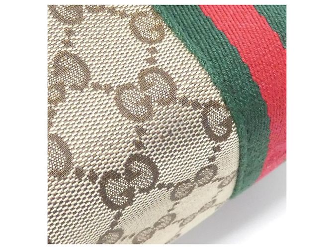 Borsa a mano Gucci in tela GG beige e marrone - vista 4