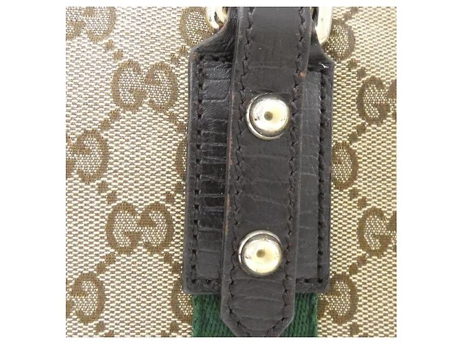 Borsa a mano Gucci in tela GG beige e marrone - vista 5