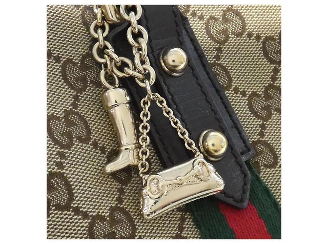 Borsa a mano Gucci in tela GG beige e marrone - vista 6