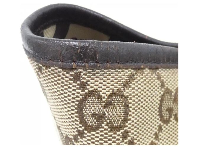 Borsa a mano Gucci in tela GG beige e marrone - vista 7