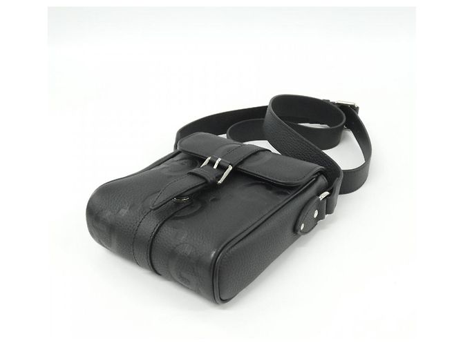 Borsa a tracolla in pelle Gucci GG Nero - vista 3
