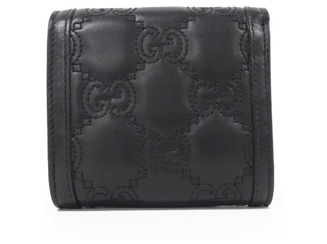 Gucci Bi-Fold Ledergeldbörse Schwarz - Ansicht 2