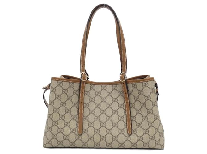 Borsa Gucci GG Emblem Beige Marrone scuro - vista 2