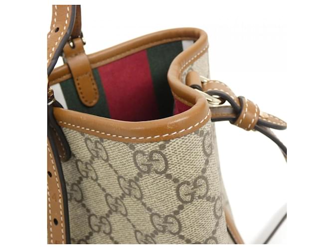 Borsa Gucci GG Emblem Beige Marrone scuro - vista 4