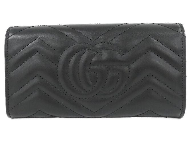 Cartera larga bi-fold Gucci GG Marmont Negro - vista 2