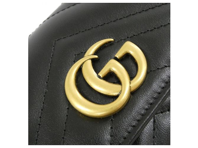 Cartera larga bi-fold Gucci GG Marmont Negro - vista 3
