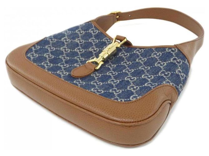 Borsa a tracolla Gucci JACKIE 1961 Marrone Blu scuro - vista 3