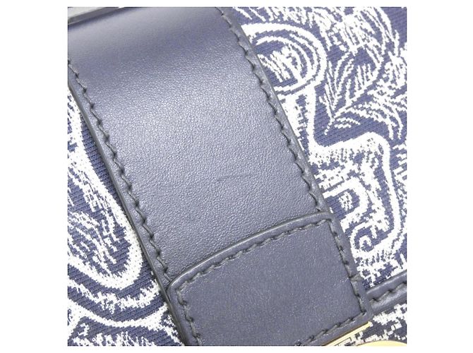Borsa a tracolla Christian Dior REVERSE TOILE DE JOUY Blu - vista 5