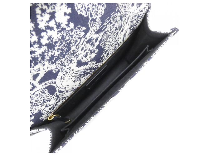 Borsa a tracolla Christian Dior REVERSE TOILE DE JOUY Blu - vista 8