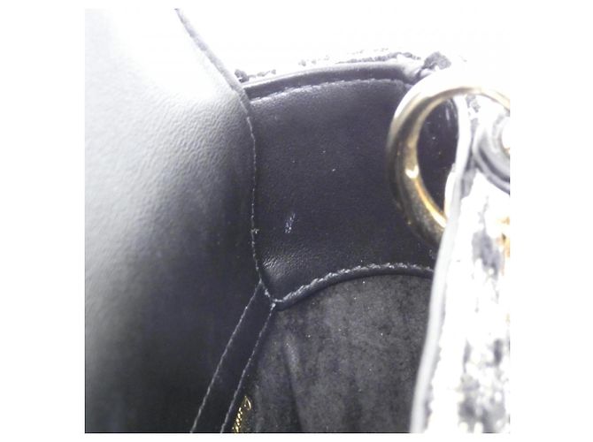 Borsa Christian Dior Lady Mini Nero Bianco - vista 8