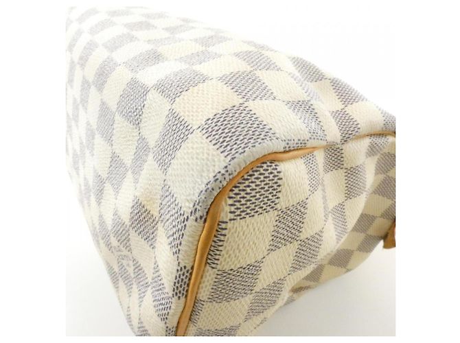 Borsa Boston Louis Vuitton Damier Azur Speedy 25cm Bianco Blu - vista 2
