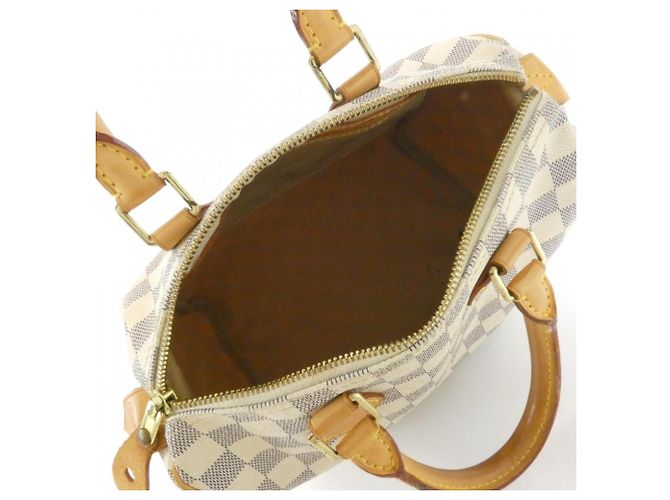 Borsa Boston Louis Vuitton Damier Azur Speedy 25cm Bianco Blu - vista 6