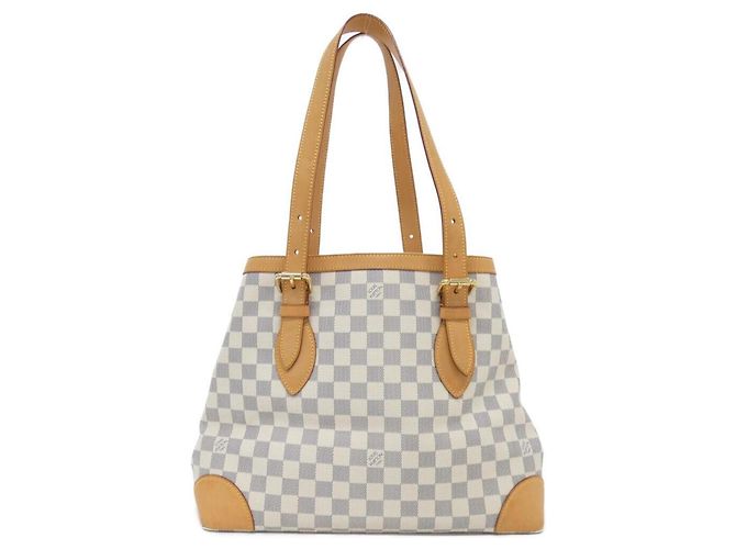 Borsa Louis Vuitton Damier Azur Hampstead MM Bianco Blu - vista 2