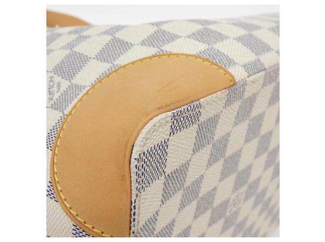 Borsa Louis Vuitton Damier Azur Hampstead MM Bianco Blu - vista 3