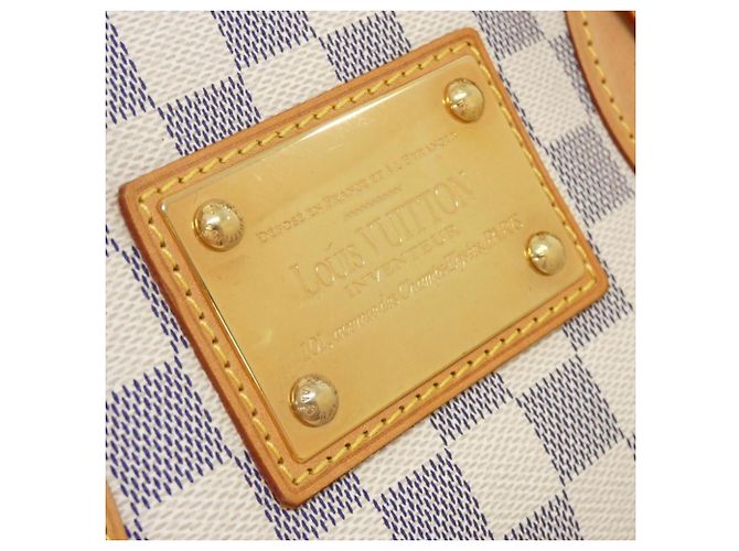 Borsa Louis Vuitton Damier Azur Hampstead MM Bianco Blu - vista 4