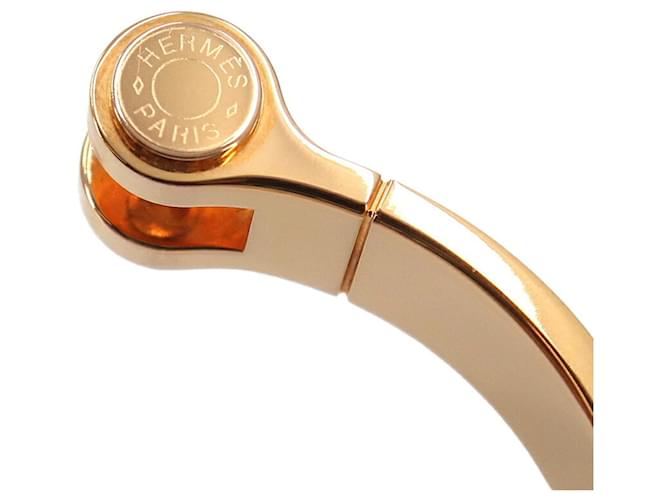 Hermès Bracciale Rigido Hermes Charniere PM Nero Oro D'oro - vista 7